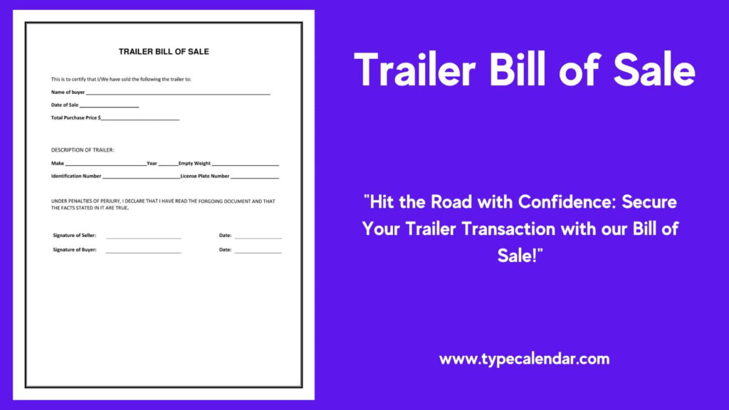 Free Printable Trailer Bill Of Sale Templates [Word, Excel, Pdf In Free Printable Bill Of Sale For Trailer Free Printable Trailer Bill Of Sale Templates [Word, Excel, Pdf In Free Printable Bill Of Sale For Trailer