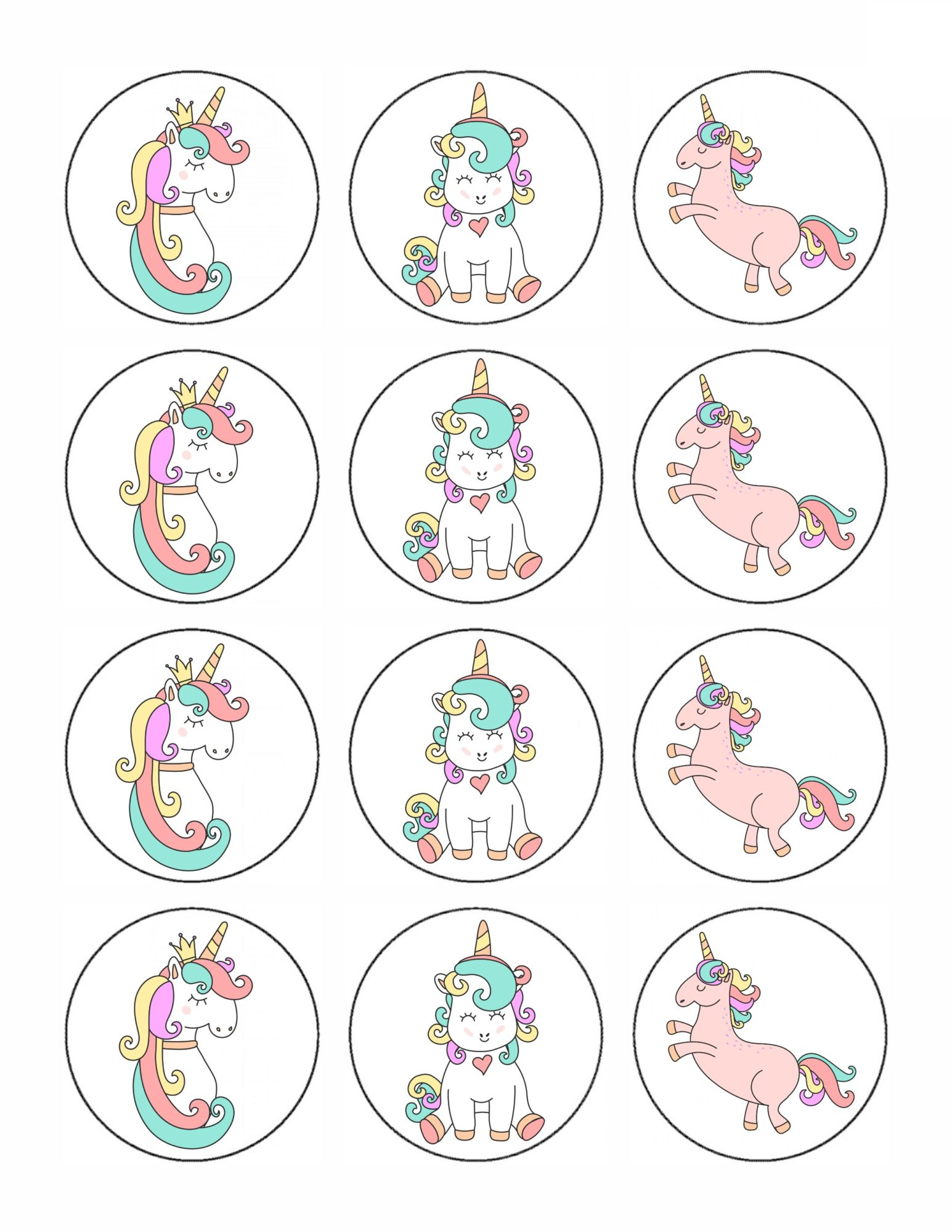 Free Printable Unicorn Cupcake Toppers - Life. Family. Joy pertaining to Free Printable Unicorn Cupcake Toppers