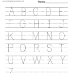 Free Printable Uppercase Alphabet Letters Tracing Worksheet Intended For Free Printable Handwriting Sheets For Kindergarten