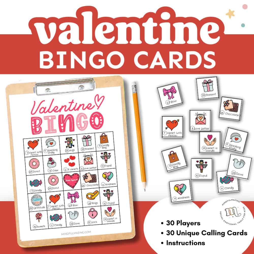 Free Printable Valentine'S Bingo Game (30 Cards!) • Mindfulmazing with regard to Free Printable Valentines Bingo