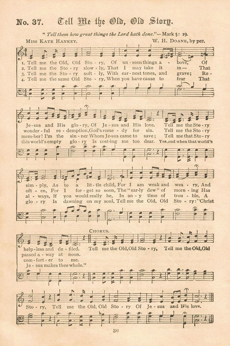 Free Printable Vintage Gospel Hymns Sheet Music with regard to Free Printable Gospel Music Lyrics