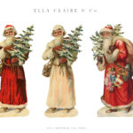 Free Printable Vintage Santas   Ella Claire & Co. Within Free Printable Vintage Christmas Pictures
