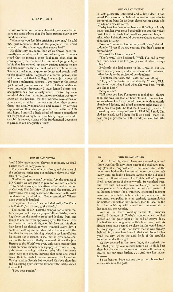 Free Printable Vintage The Great Gatsby Book Pages intended for Free Printable Book Pages