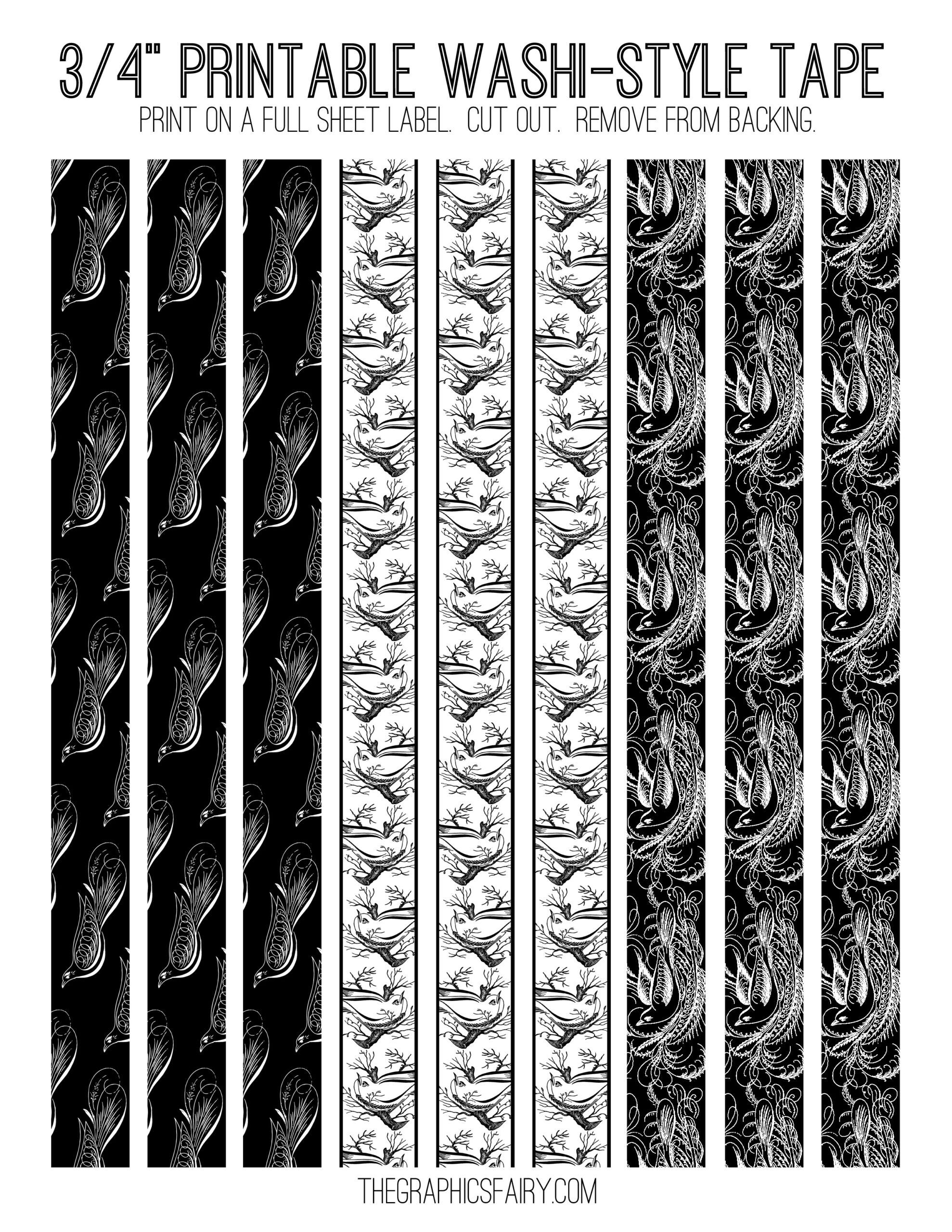 Free Printable Washi Tape! - The Graphics Fairy in Free Printable Washi Tape