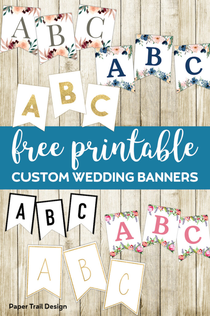 Free Printable Wedding Banners   Paper Trail Design With Regard To Free Printable Wedding Banner Letters