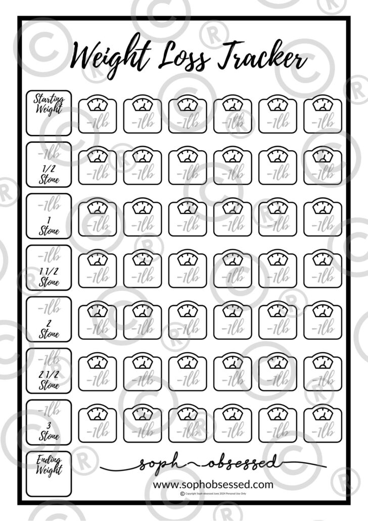 Free Printable Weight Loss Graph Chart