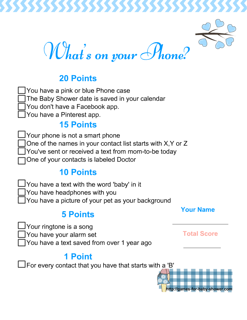 Free Printable What&amp;#039;S On Your Phone? Baby Shower Game in What&amp;amp;#039;s in Your Phone Baby Shower Game Free Printable