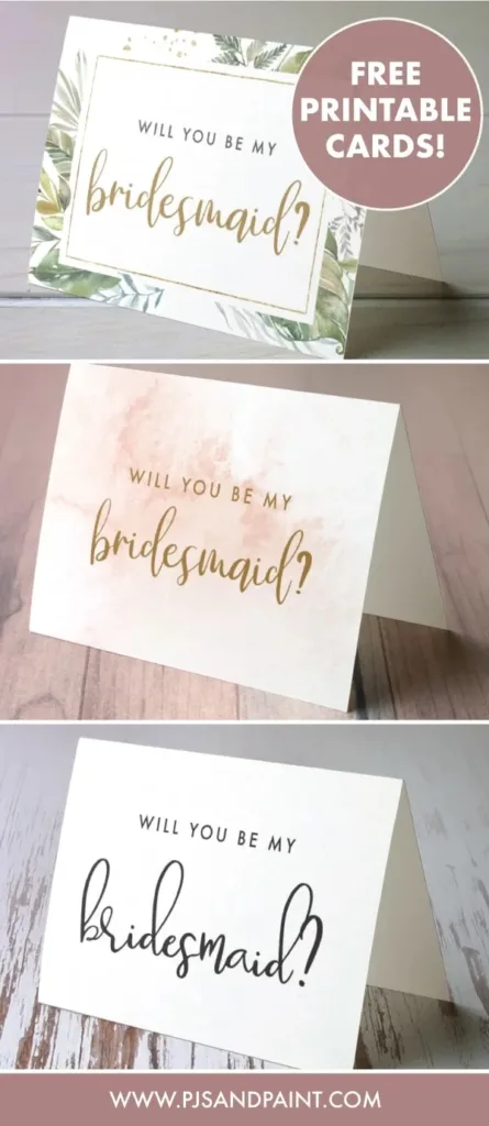 Free Printable Will You Be My Bridesmaid Cards   Pjs And Paint Throughout Free Printable Will You Be My Maid Of Honor Card