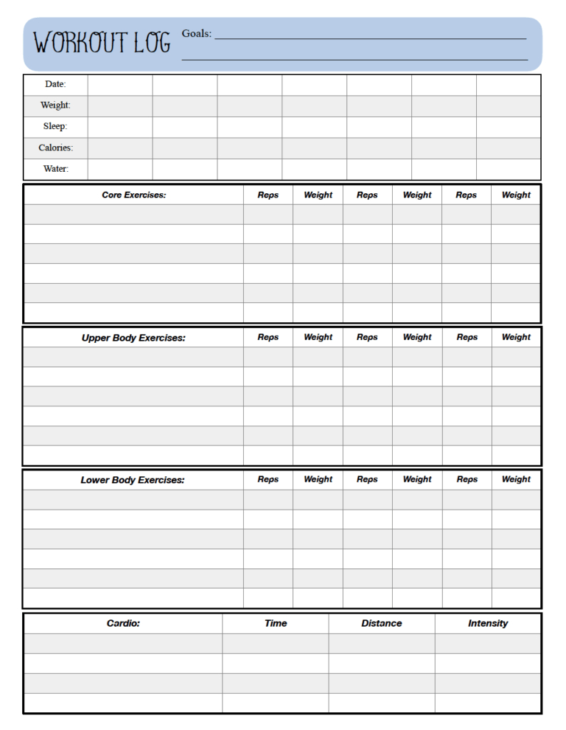 Free Printable Workout Logs: 3 Designs For Your Needs Regarding Free Printable Workout Log Free Printable Workout Logs: 3 Designs For Your Needs Regarding Free Printable Workout Log