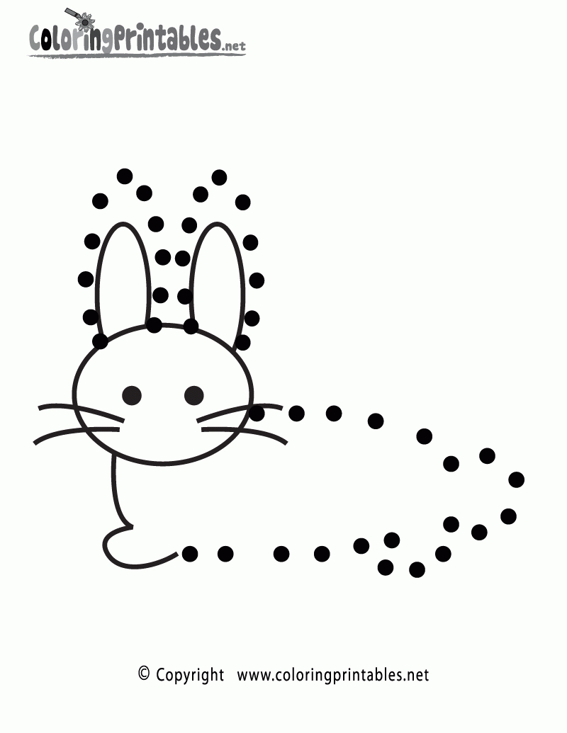 Free Rabbit Connect The Dots Activity - A Fun Coloring Printable with Free Printable Dot To Dot Easy
