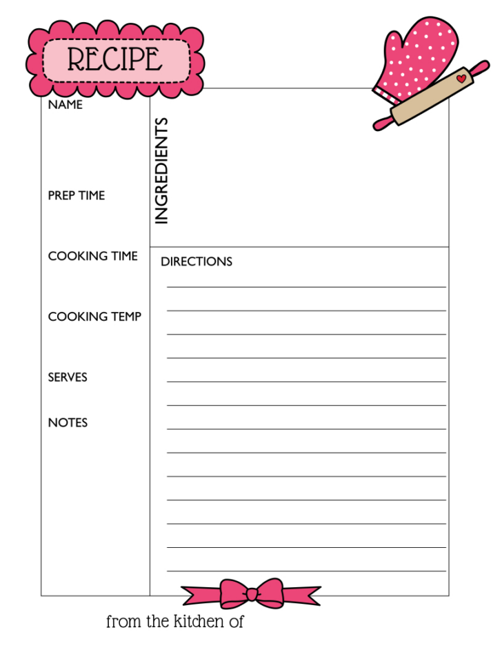 Free Printable Recipe Pages