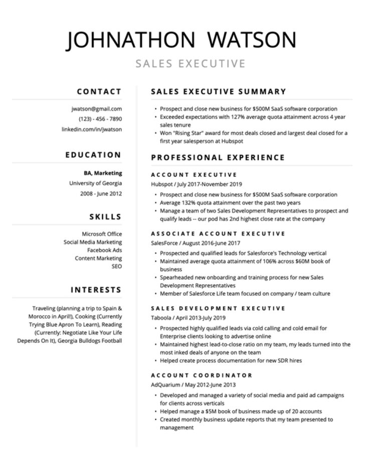 Free Printable Resume Templates