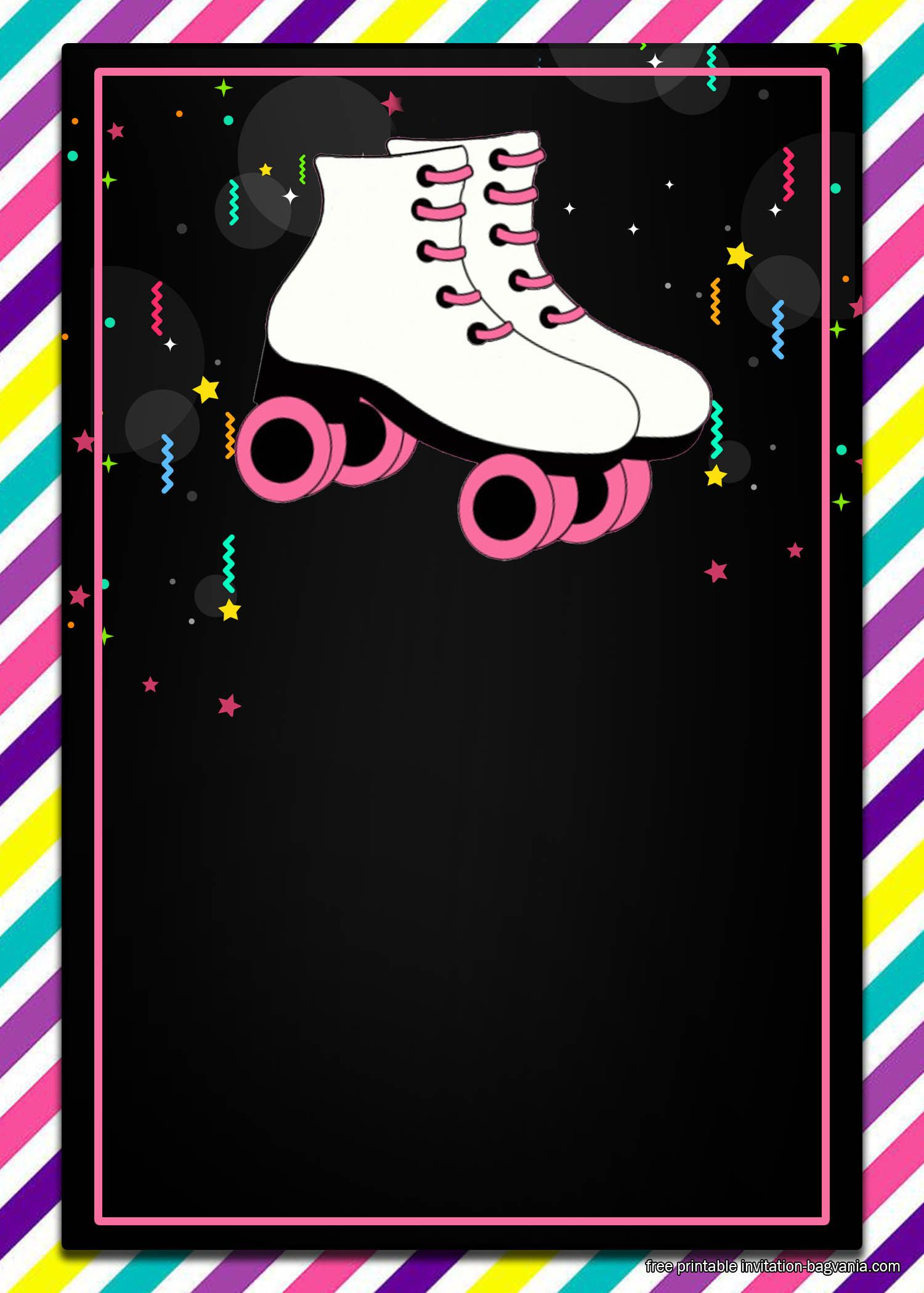 Free Roller Skating Invitation Templates within Free Printable Skating Invitations