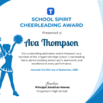 Free School Cheerleading Certificate Template To Edit Online Pertaining To Free Printable Cheerleading Certificates
