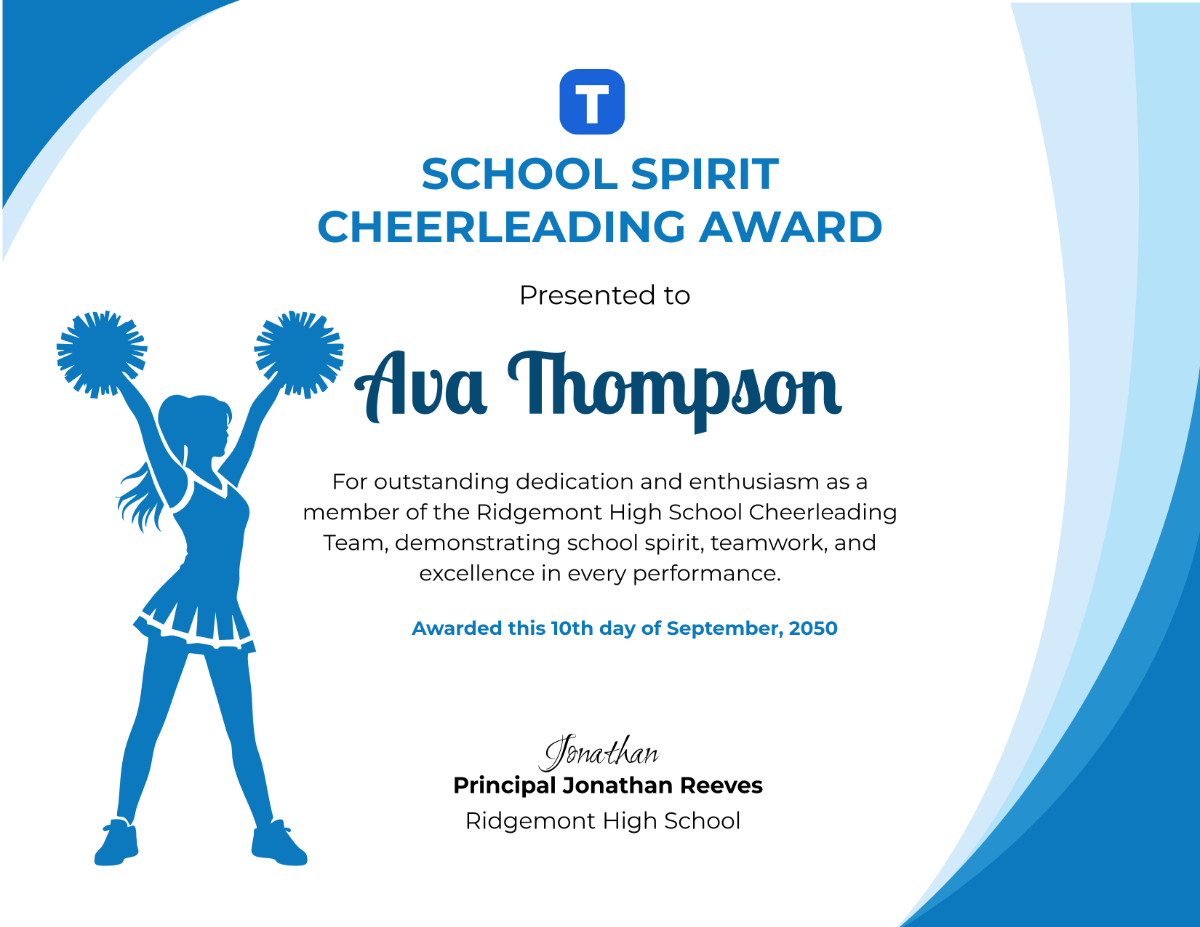 Free School Cheerleading Certificate Template To Edit Online pertaining to Free Printable Cheerleading Certificates