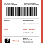 Free Shipping Label Templates, Editable And Printable With Free Printable Shipping Label Template