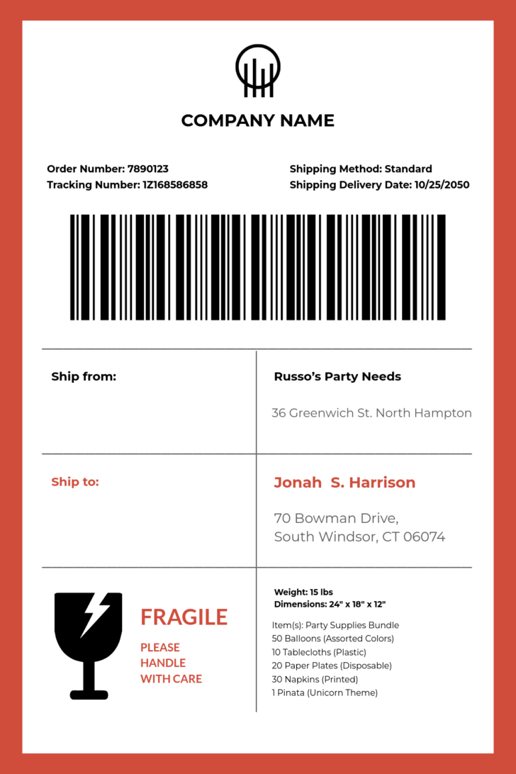 Free Printable Shipping Label Template