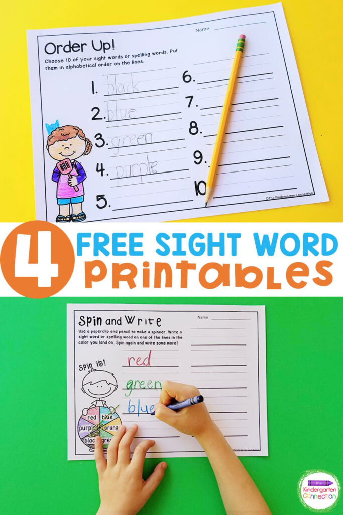 Free Sight Word Printable Games   The Kindergarten Connection Throughout Free Printable Word Games