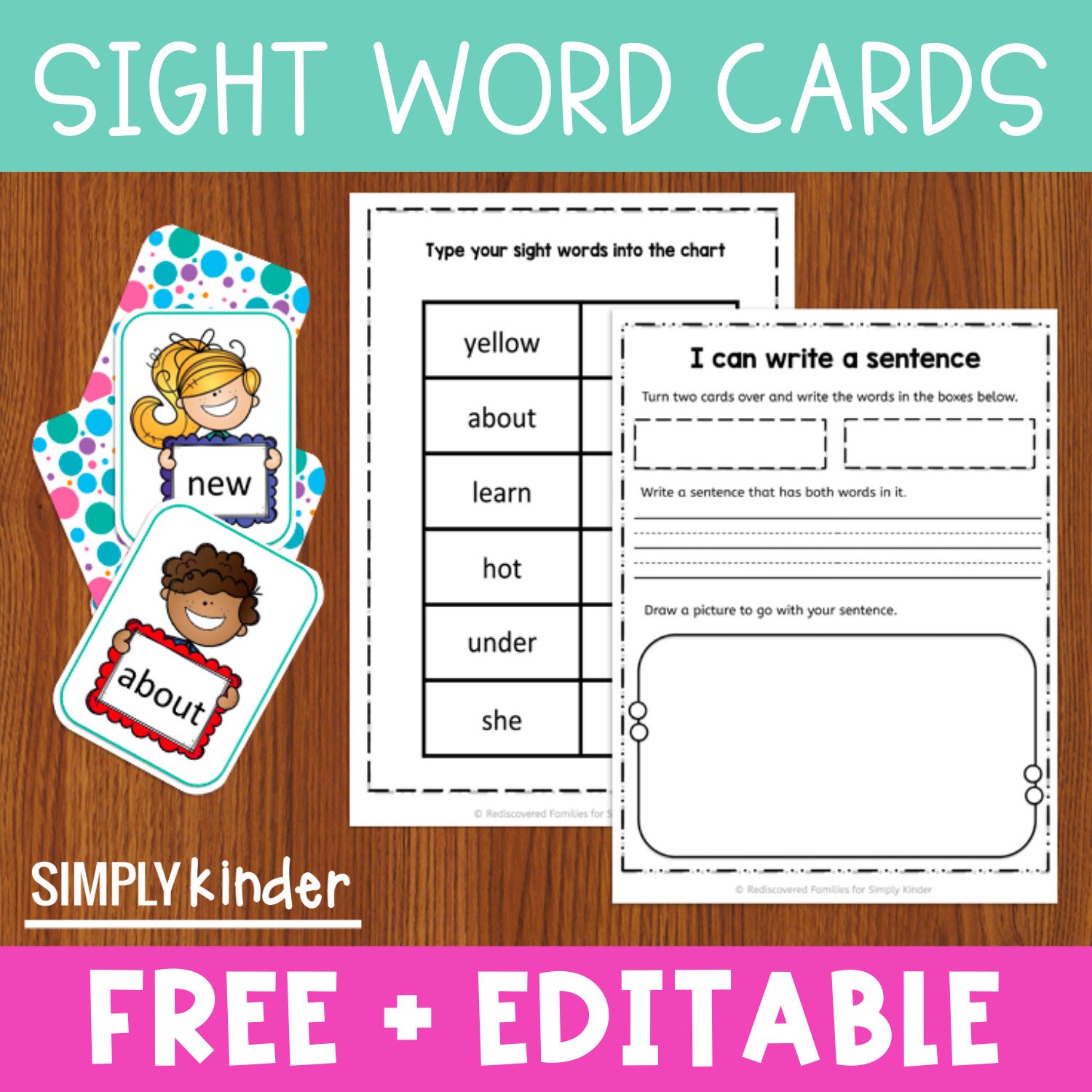 Free Sight Words Printable Card Activity For Kindergarten - Simply within Free Printable Snapwords