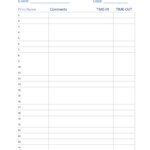 Free Sign In / Sign Up Sheet Templates   Pdf | Word – Eforms Intended For Free Printable Sign In Sheet