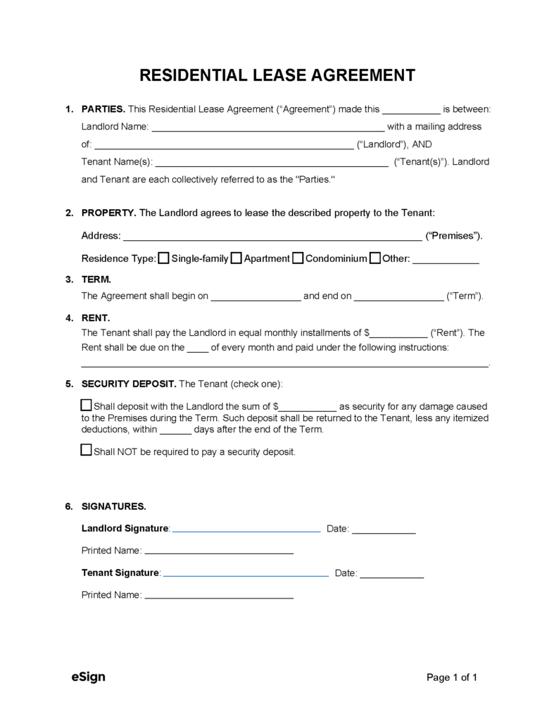 Free Simple (1 Page) Lease Agreement Template | Pdf | Word Intended For Free Printable Basic Rental Agreement Free Simple (1 Page) Lease Agreement Template | Pdf | Word Intended For Free Printable Basic Rental Agreement