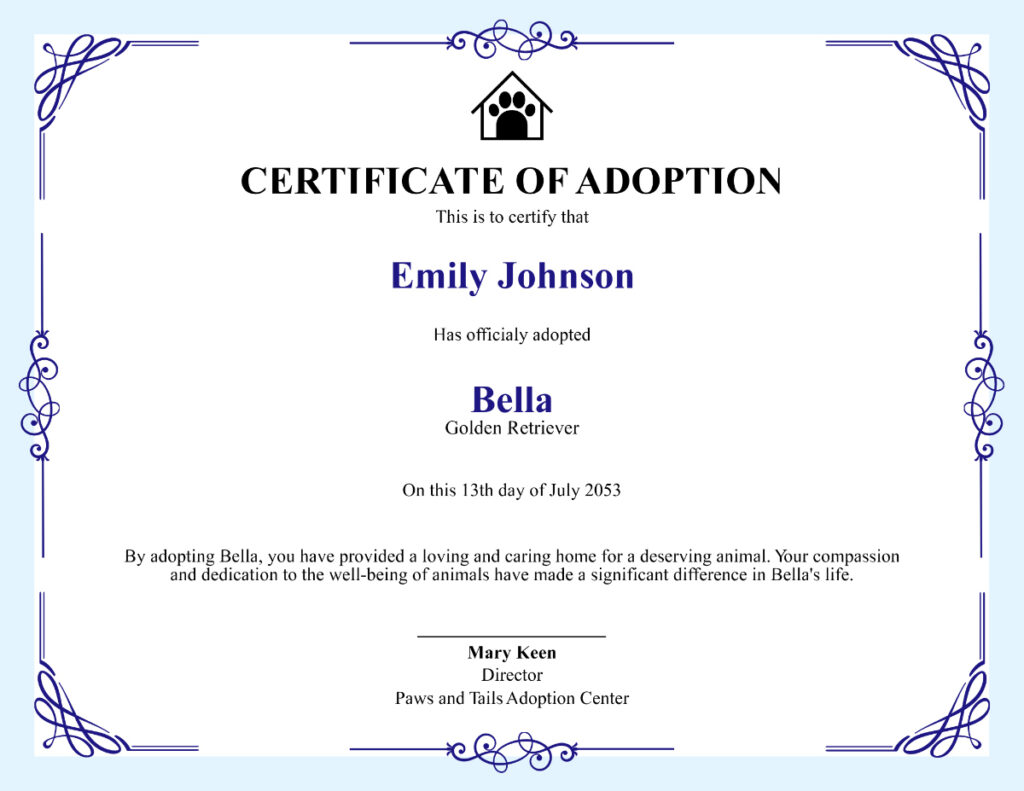 Free Simple Adoption Certificate Template To Edit Online Within Fake Adoption Certificate Free Printable Free Simple Adoption Certificate Template To Edit Online Within Fake Adoption Certificate Free Printable