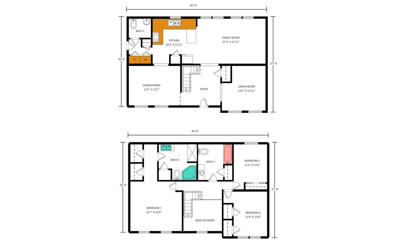 Free Simple Two-Story House Plans throughout Free Printable Small House Plans