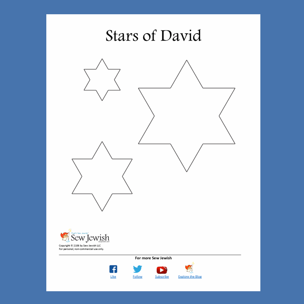 Free Star Of David Pattern [Pdf] | Sew Jewish With Star Of David Template Free Printable