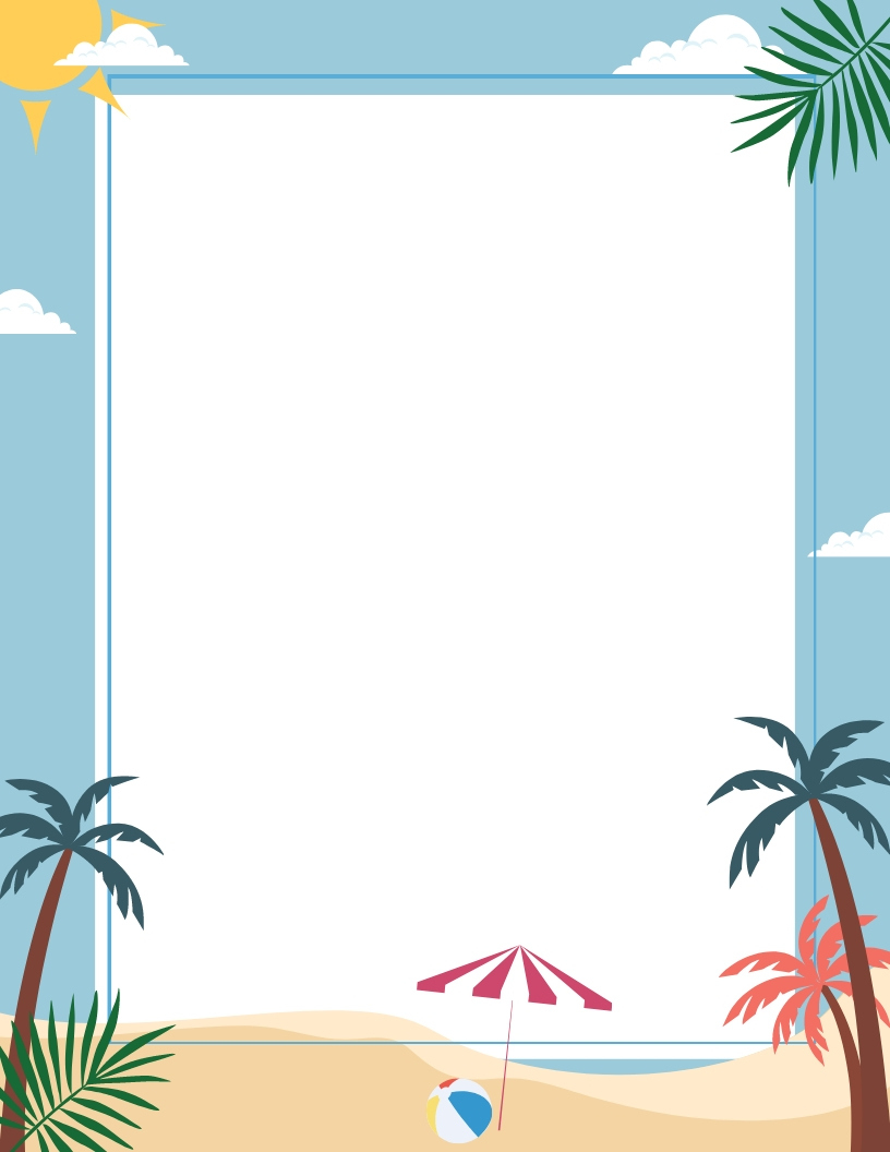 Free Summer Border Template To Edit Online with Free Printable Summer Borders