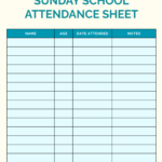 Free Sunday School Attendance Sheet Template To Edit Online In Sunday School Attendance Chart Free Printable