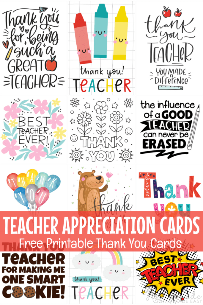 Free Teacher Appreciation Cards & Thank You Cards For Teachers 2025 Intended For Free Printable Teacher Appreciation Greeting Cards