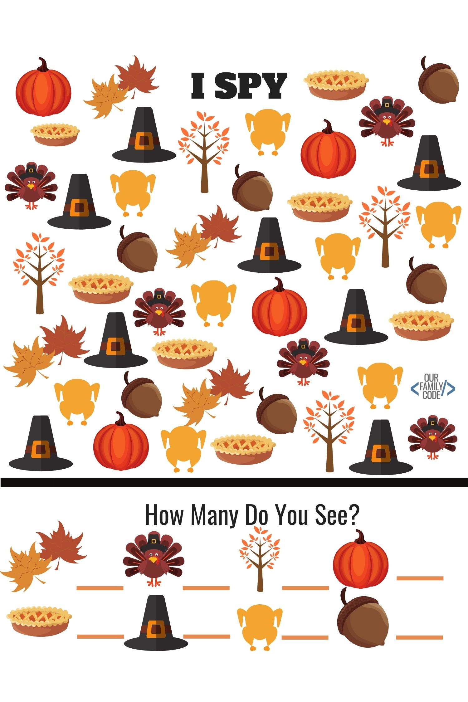 Free Thanksgiving Activity Worksheets For Kids - Our Family Code with Free Printable Kindergarten Thanksgiving Activities