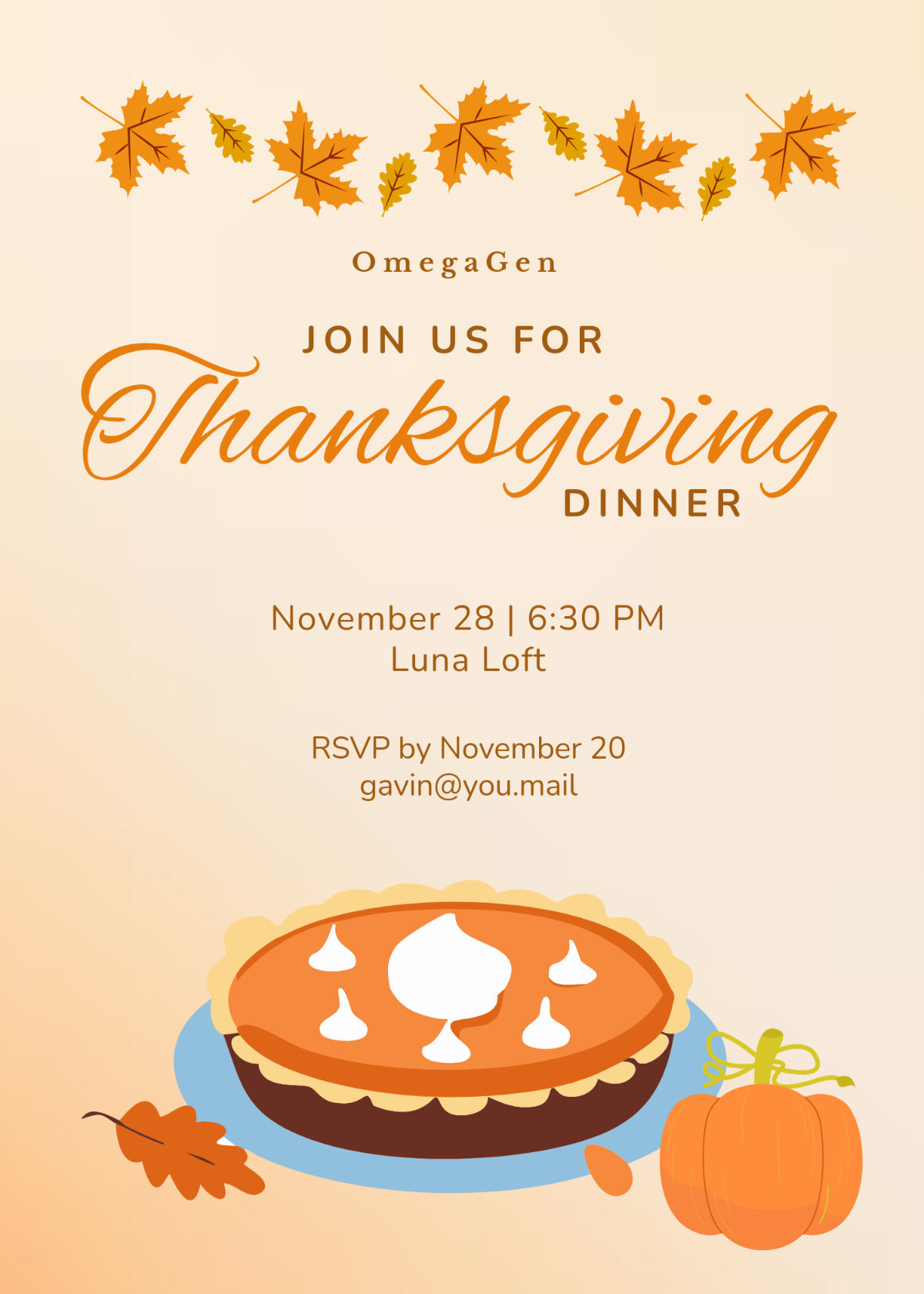 Free Thanksgiving Invitation Templates, Editable And Printable inside Free Printable Thanksgiving Invitation Templates