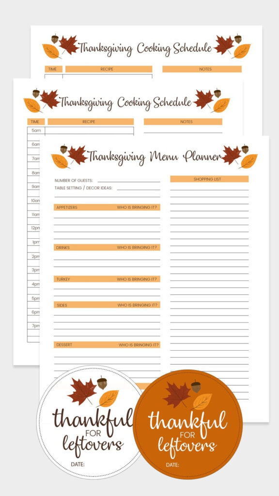 Free Thanksgiving Menu Template, Schedule + Tags | Lil&<h2>039; Luna With Free Printable Thanksgiving Menu Template
