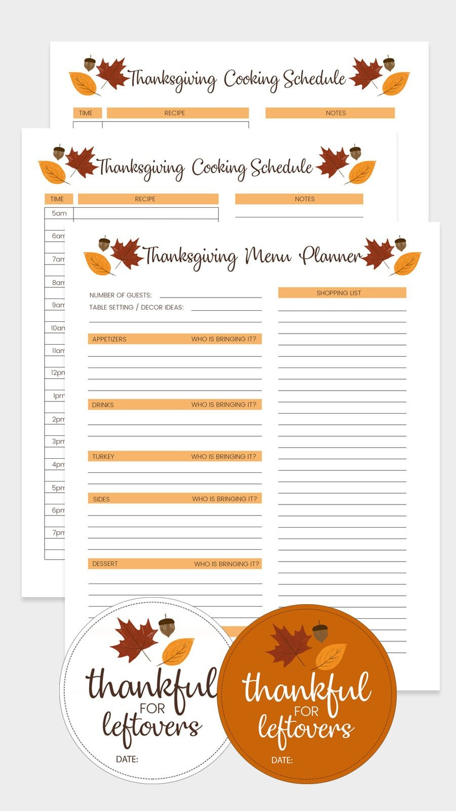 Free Thanksgiving Menu Template, Schedule + Tags | Lil&</p>
<p style=