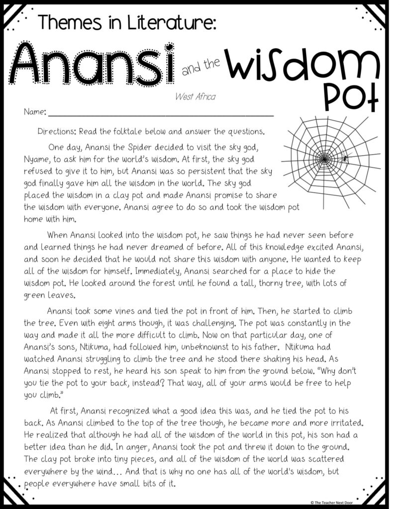 Free Theme Passage Print And Digital For 4Th And 5Th Grades   The In Free Printable Short Stories For 4Th Graders
