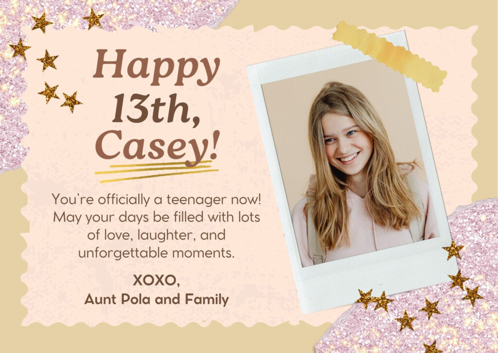 Free To Print And Edit 13Th Birthday Card Templates | Canva Intended For 13Th Birthday Party Invitations Printable Free Free To Print And Edit 13Th Birthday Card Templates | Canva Intended For 13Th Birthday Party Invitations Printable Free