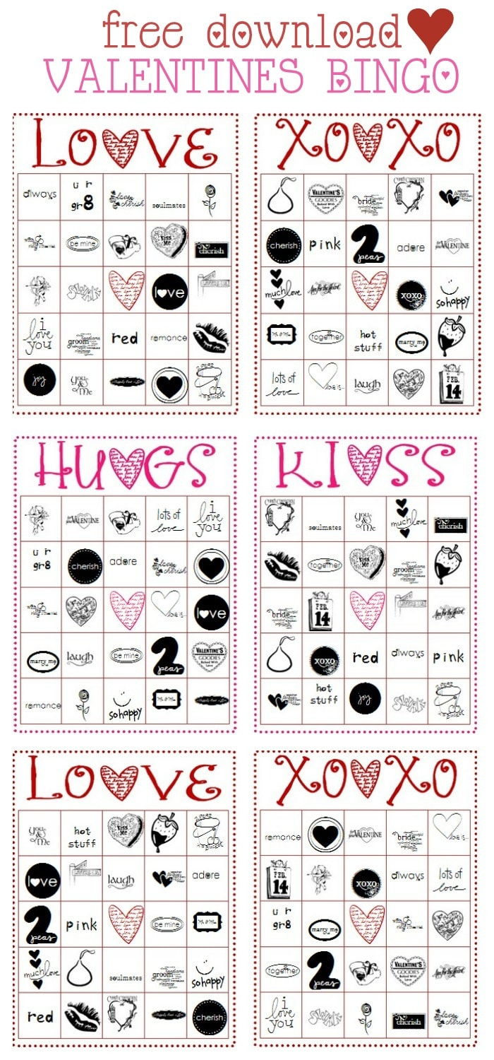 Free Valentines Bingo Cards – Let'S Diy It All – With Kritsyn Merkley for Free Printable Valentines Bingo