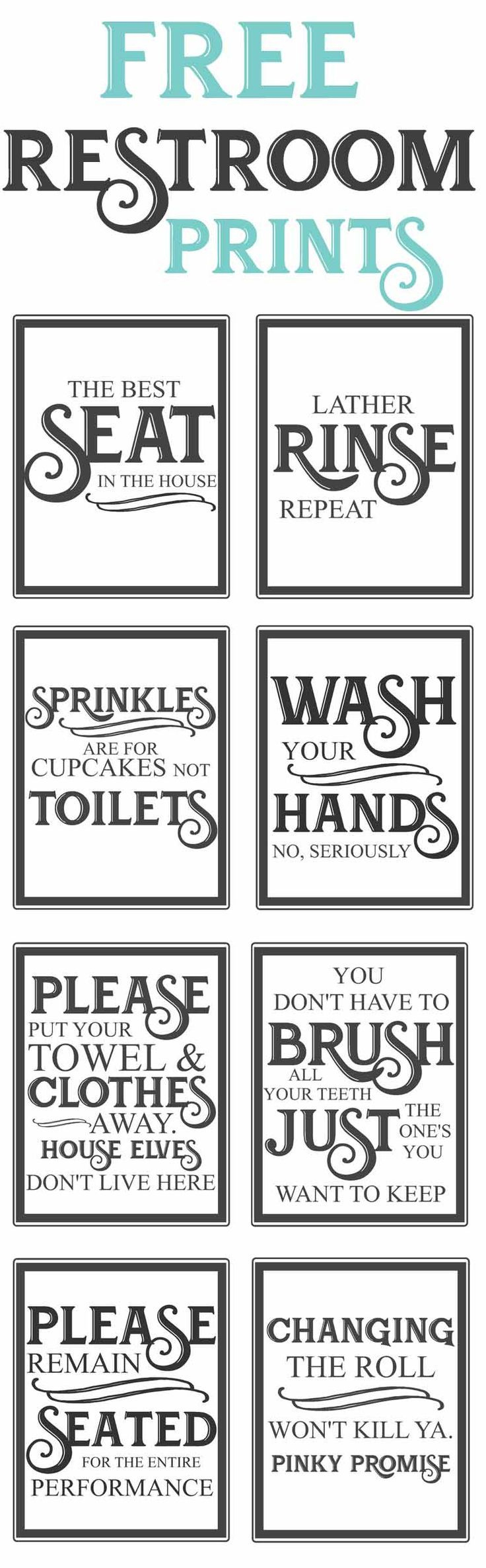 Free Vintage Bathroom Printables - in Free Printable Bathroom Quotes