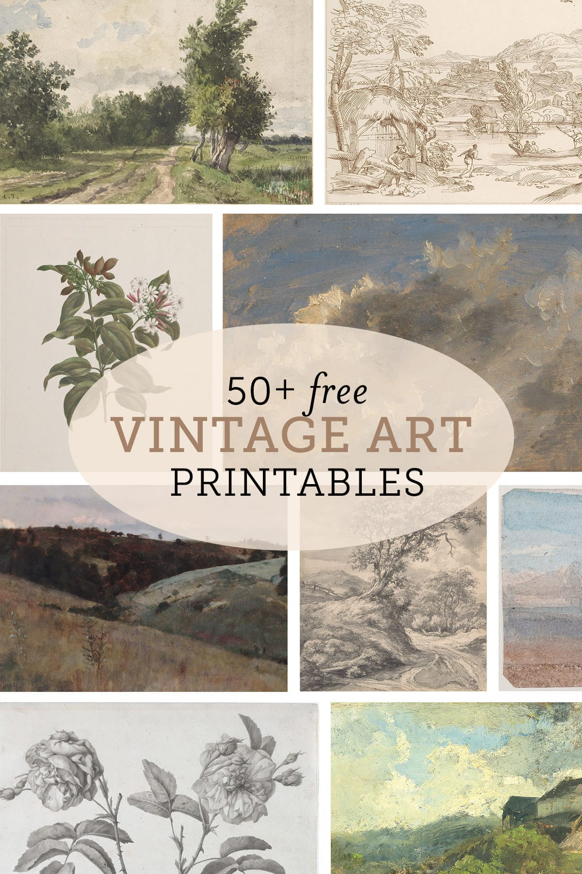 Free Vintage Printable Art Sources - Jenna Sue Design for Free Printable Artwork To Frame