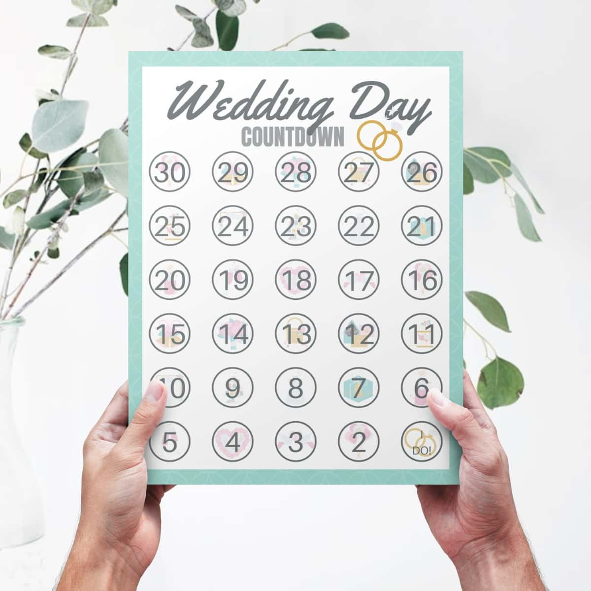 Free Wedding Countdown Calendar Printable with Free Printable Wedding Countdown