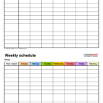 Free Weekly Schedules For Pdf   24 Templates In Free Printable Weekly Work Schedule
