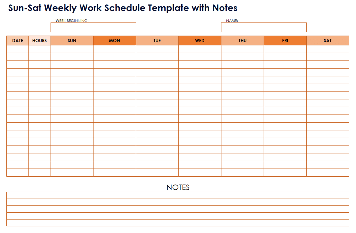 Free Work Schedule Templates For Word And Excel |Smartsheet regarding Free Printable Weekly Work Schedule