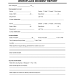 Free Workplace Incident Report Template | Pdf & Word Within Free Printable Incident Report Form
