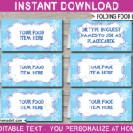 Frozen Party Food Labels Template Regarding Free Printable Food Tent Cards