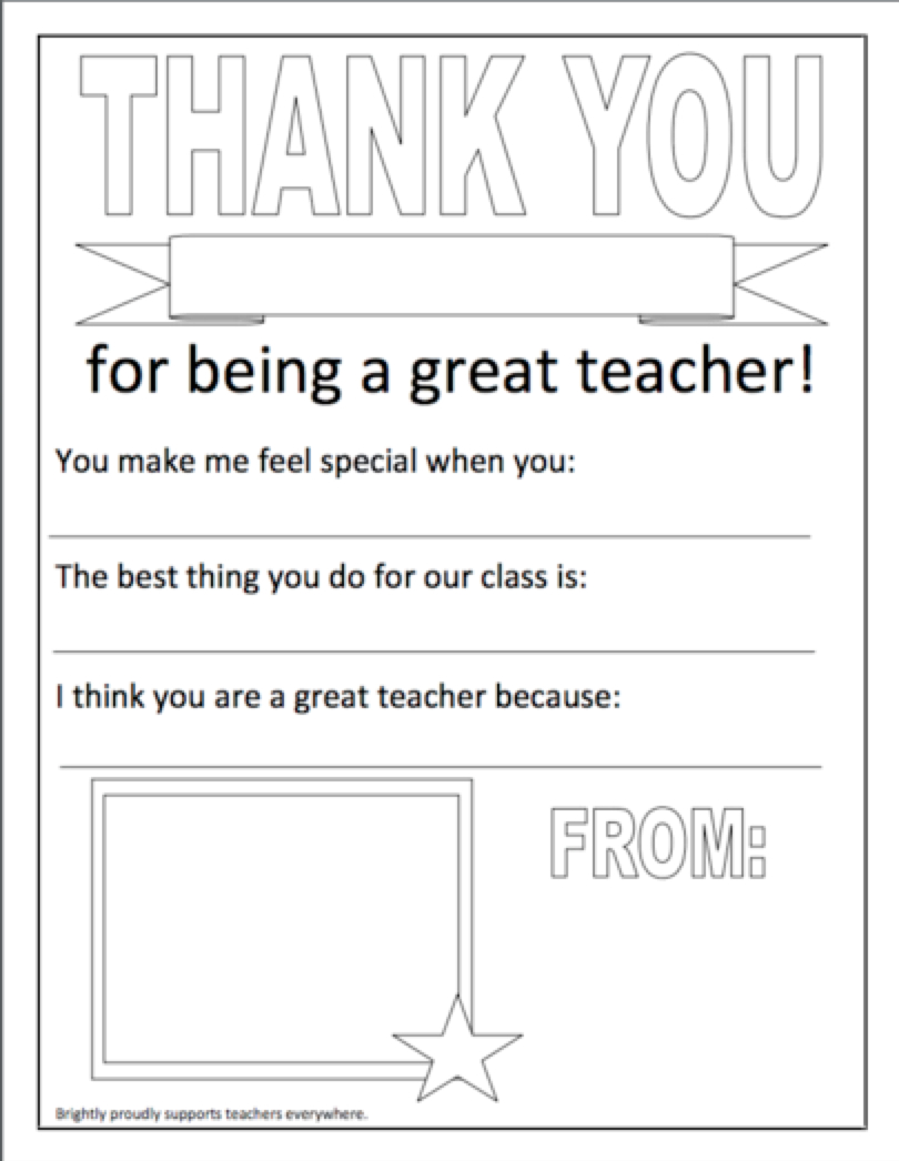 Fun And Easy Printables For Teacher Appreciation Week | Brightly intended for Free Teacher Appreciation Week Printable Cards