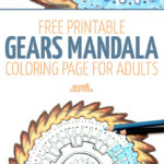 Gears Mandala Coloring Page   Free Printable * Moms And Crafters Intended For Free Printable Gears