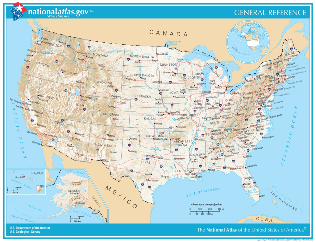 General Reference Printable Map | U.s. Geological Survey Within Free Printable Map Of The United States General Reference Printable Map | U.s. Geological Survey Within Free Printable Map Of The United States