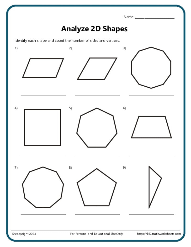 Geometry Worksheets in Free Printable Geometry Worksheets For 3Rd Grade