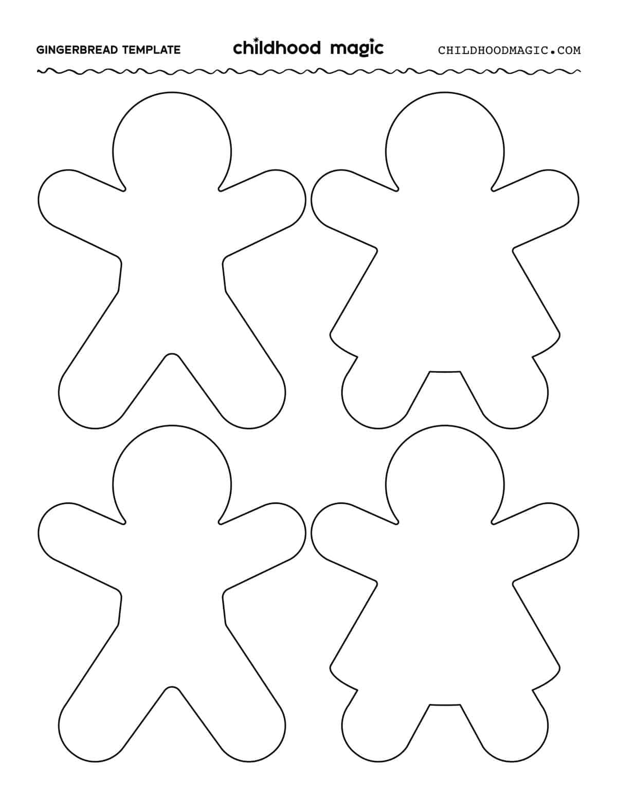 Gingerbread Man Template - Free Printable - Childhood Magic in Gingerbread Template Free Printable
